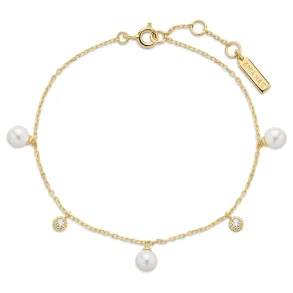 ANIA HAIE GOLD PEARL & SPARKLE DROP BRACELET B071-04G