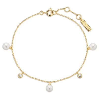 ANIA HAIE GOLD PEARL & SPARKLE DROP BRACELET B071-04G