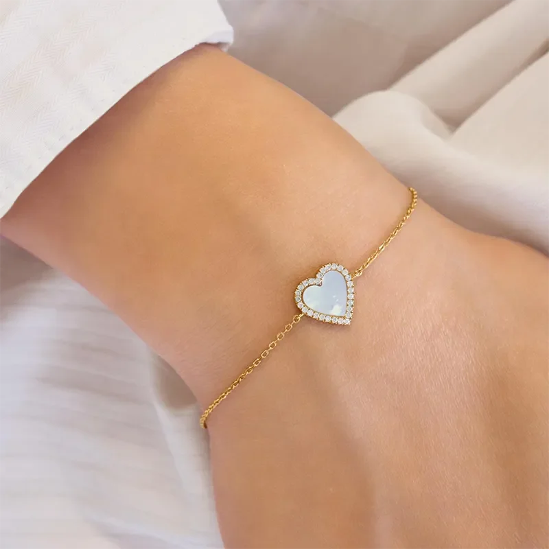 ANIA HAIE GOLD MOP HALO HEART BRACELET B071-05G