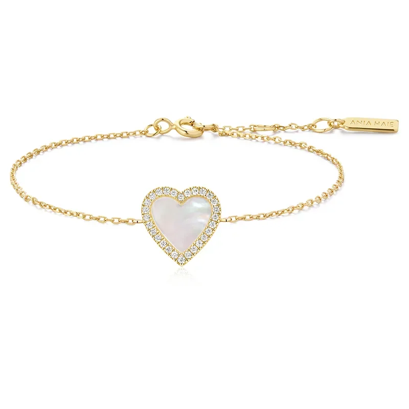 ANIA HAIE GOLD MOP HALO HEART BRACELET B071-05G