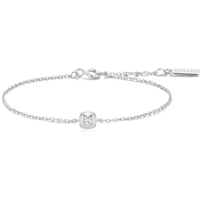ANIA HAIE SILVER MODERN SOLITAIRE BRACELET B072-01H