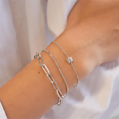 ANIA HAIE SILVER MODERN SOLITAIRE BRACELET B072-01H