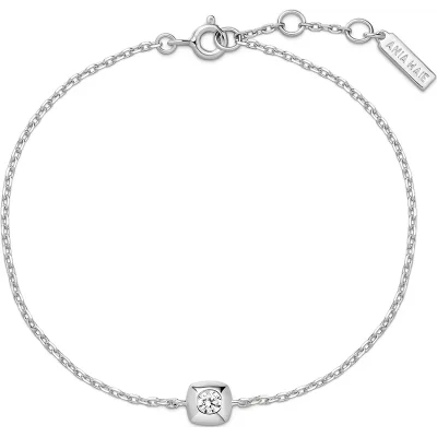ANIA HAIE SILVER MODERN SOLITAIRE BRACELET B072-01H