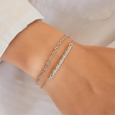 ANIA HAIE SILVER TWISTED BAR BRACELET B072-02H