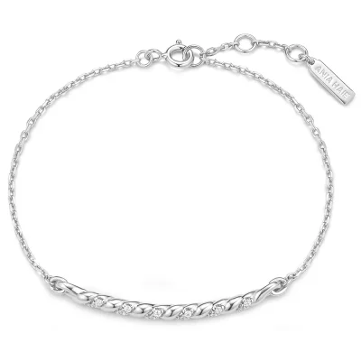 ANIA HAIE SILVER TWISTED BAR BRACELET B072-02H