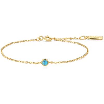 ANIA HAIE GOLD BEZEL-SET LAB-CREATED TURQUISE BRACELET B073-01G