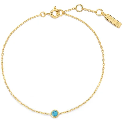 ANIA HAIE GOLD BEZEL-SET LAB-CREATED TURQUISE BRACELET B073-01G
