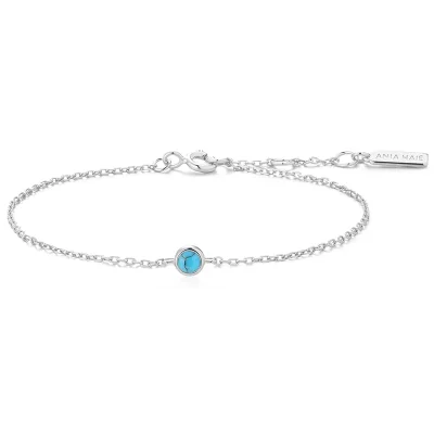 ANIA HAIE SILVER BEZEL-SET LAB-CREATED TURQUISE BRACELET B073-01H