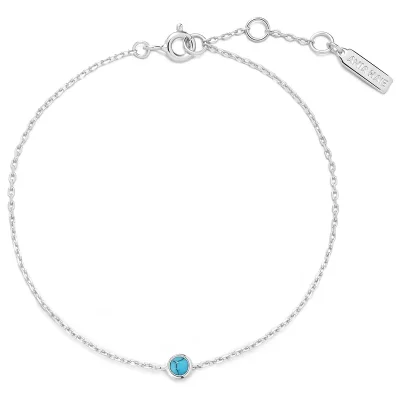 ANIA HAIE SILVER BEZEL-SET LAB-CREATED TURQUISE BRACELET B073-01H