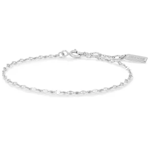 ANIA HAIE SILVER TEXTURED CHAIN BRACELET B073-02H