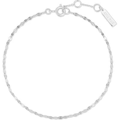 ANIA HAIE SILVER TEXTURED CHAIN BRACELET B073-02H