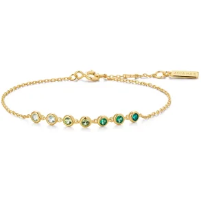 ANIA HAIE GOLD GREEN STATION BRACELET B073-04G