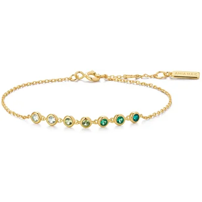 ANIA HAIE GOLD GREEN STATION BRACELET B073-04G