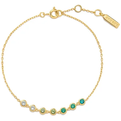 ANIA HAIE GOLD GREEN STATION BRACELET B073-04G