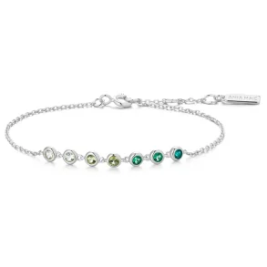 ANIA HAIE SILVER GREEN STATION BRACELET B073-04H