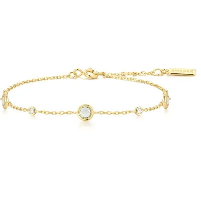 ANIA HAIE GOLD MINT GREEN STATION BRACELET B073-06G