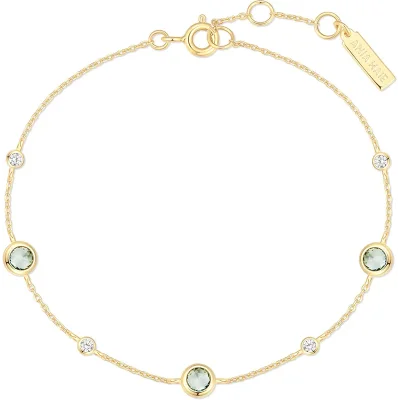 ANIA HAIE GOLD MINT GREEN STATION BRACELET B073-06G