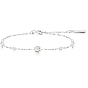 ANIA HAIE SILVER MINT GREEN STATION BRACELET B073-06H