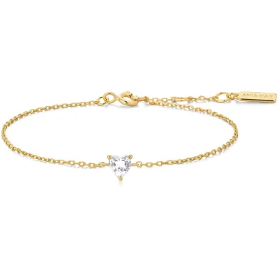 ANIA HAIE GOLD SPARKLE HEART BRACELET B074-01G