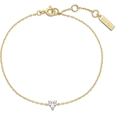 ANIA HAIE GOLD SPARKLE HEART BRACELET B074-01G