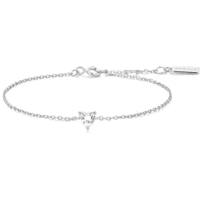 ANIA HAIE SILVER SPARKLE HEART BRACELET B074-01H