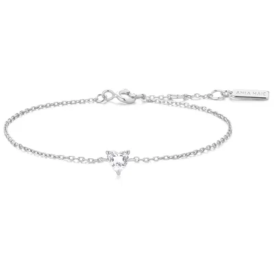 ANIA HAIE SILVER SPARKLE HEART BRACELET B074-01H