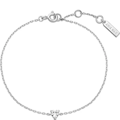ANIA HAIE SILVER SPARKLE HEART BRACELET B074-01H