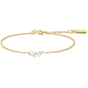ANIA HAIE GOLD SHELL PEARL CLUSTER BRACELET B074-03G