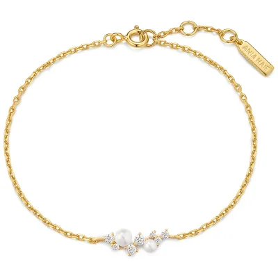 ANIA HAIE GOLD SHELL PEARL CLUSTER BRACELET B074-03G