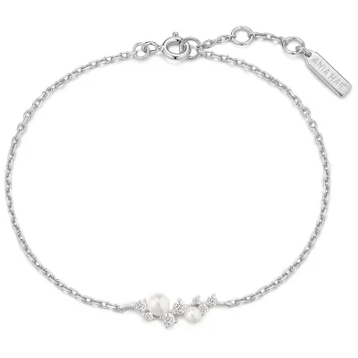 ANIA HAIE SILVER SHELL PEARL CLUSTER BRACELET B074-03H
