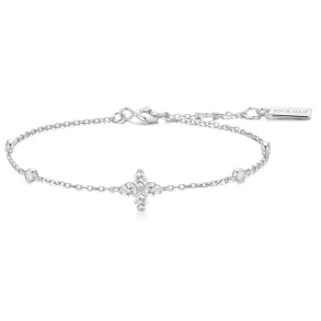 ANIA HAIE SILVER SPARKLING LUCKY CLOVER BRACELET B074-04H