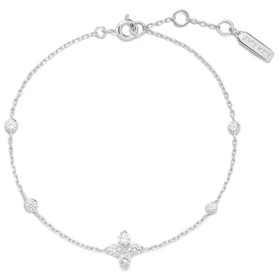 ANIA HAIE SILVER SPARKLING LUCKY CLOVER BRACELET B074-04H