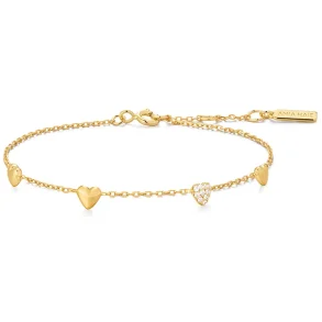 ANIA HAIE GOLD PAVE PUFFED HEART BRACELET B074-06G