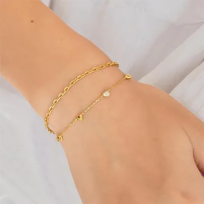 ANIA HAIE GOLD PAVE PUFFED HEART BRACELET B074-06G
