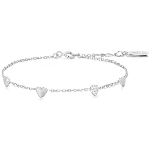 ANIA HAIE SILVER PAVE PUFFED HEART BRACELET B074-06H