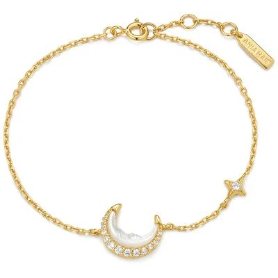 ANIA HAIE GOLD MOP CRESCENT MOON BRACELET B075-05G
