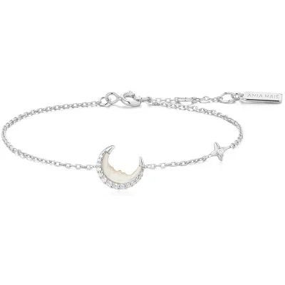 ANIA HAIE SILVER MOP CRESCENT MOON BRACELET B075-05H