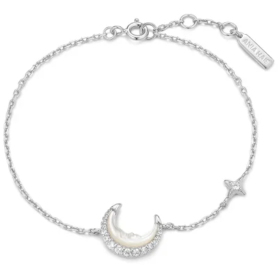 ANIA HAIE SILVER MOP CRESCENT MOON BRACELET B075-05H