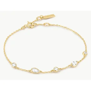 ANIA HAIE GOLD ROUND & TEARDROP BEZEL BRACELET B076-03G