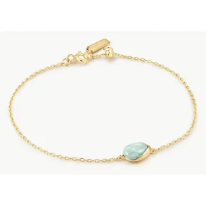 ANIA HAIE GOLD BEZEL AMAZONITE DOME PEPPBLE BRACELET B076-05G-AE