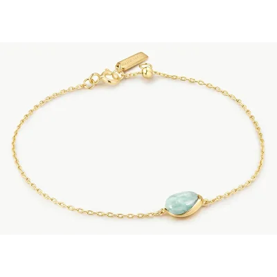 ANIA HAIE GOLD BEZEL AMAZONITE DOME PEPPBLE BRACELET B076-05G-AE