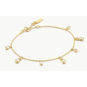 ANIA HAIE GOLD BEZEL-SET TEARDROP DANGLE BRACELET B076-06G