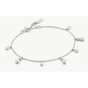 ANIA HAIE SILVER BEZEL-SET TEARDROP DANGLE BRACELET B076-06H