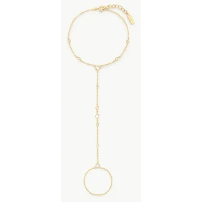 ANIA HAIE GOLD BEZEL-SET STATION HAND CHAIN B076-07G