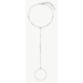 ANIA HAIE SILVER BEZEL-SET STATION HAND CHAIN B076-07H