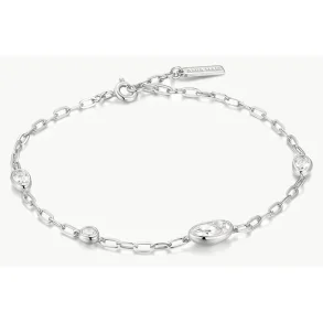 ANIA HAIE SILVER BEZEL ORGANIC DOME PEBBLE BRACELET B076-08H