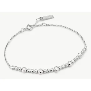 ANIA HAIE SILVER ALTERNATING BEZEL-SET BRACELET B076-11H