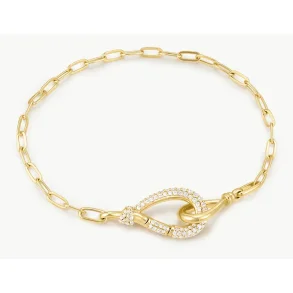 ANIA HAIE GOLD INTERLOCKED PAVE & POLISHED KNOT BRACELET B077-03G