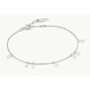 ANIA HAIE SILVER ETHEREAL TEARDROP DANGLE BRACELET B078-01H