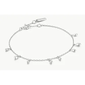 ANIA HAIE SILVER POLISHED TEARDROP DANGLE BRACELET B078-02H